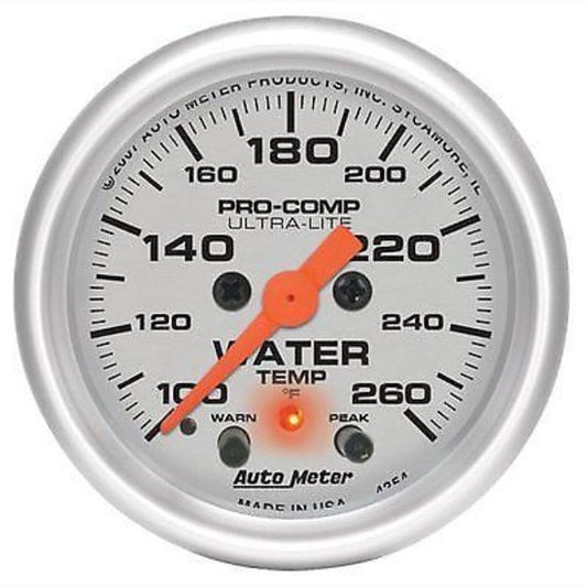 AutoMeter AU4354 Pro-Comp Ultra-Lite 2-1/16" Elec Water Temp Gauge 100-260¶øF
