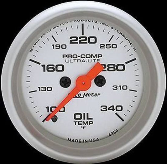 AutoMeter AU4356 Ultra-Lite 2-1/16" Elec Oil Temperature Gauge 100-340¶øF