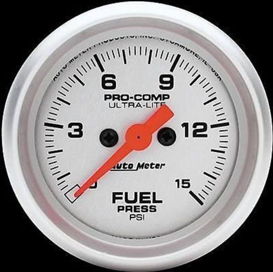AutoMeter AU4361 Ultra-Lite 2-1/16" Elec Fuel Pressure Gauge 0-15 PSI