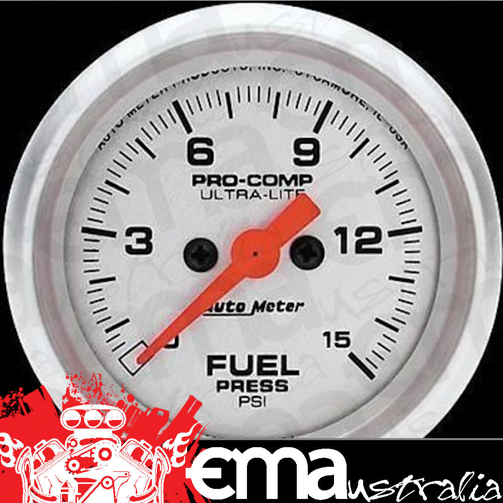 AutoMeter AU4361 Ultra-Lite 2-1/16" Elec Fuel Pressure Gauge 0-15 PSI