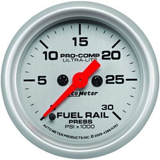 AutoMeter 4386 2-1/16" FUEL RAIL PRESSURE, 0-30K PSI, ULTRA-LITE