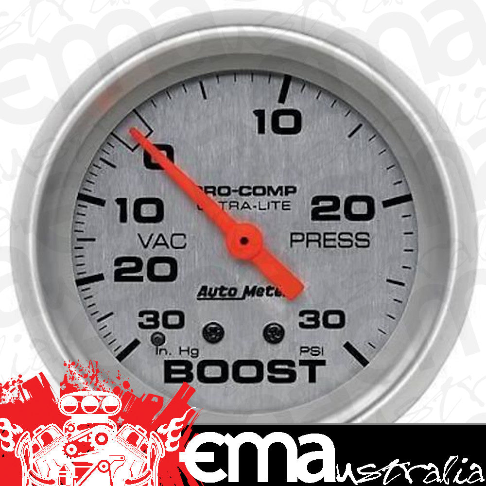 AutoMeter AU4403 Ultra-Lite 2-5/8" Mech Boost/Vacuum Gauge 30In. Hg/30PSI