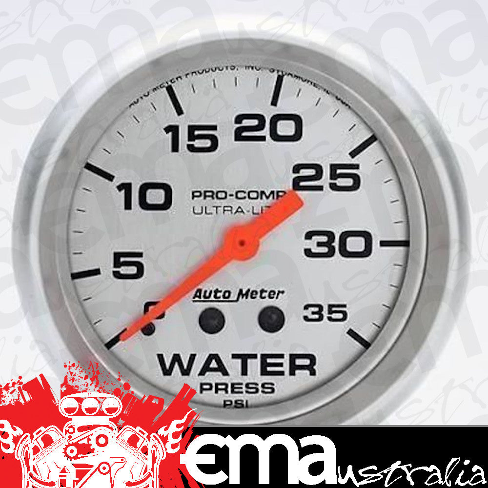 AutoMeter AU4407 Ultra-Lite 2-5/8" Mech Water Pressure Gauge 0-35 PSI