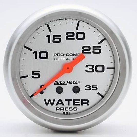 AutoMeter AU4407 Ultra-Lite 2-5/8" Mech Water Pressure Gauge 0-35 PSI