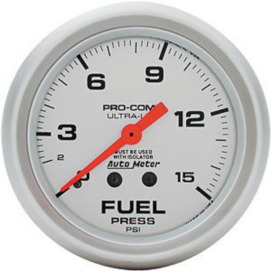 AutoMeter AU4413 Ultra-Lite 2-5/8" Mech Fuel Pressure Gauge 0-100 PSI W/Isolator
