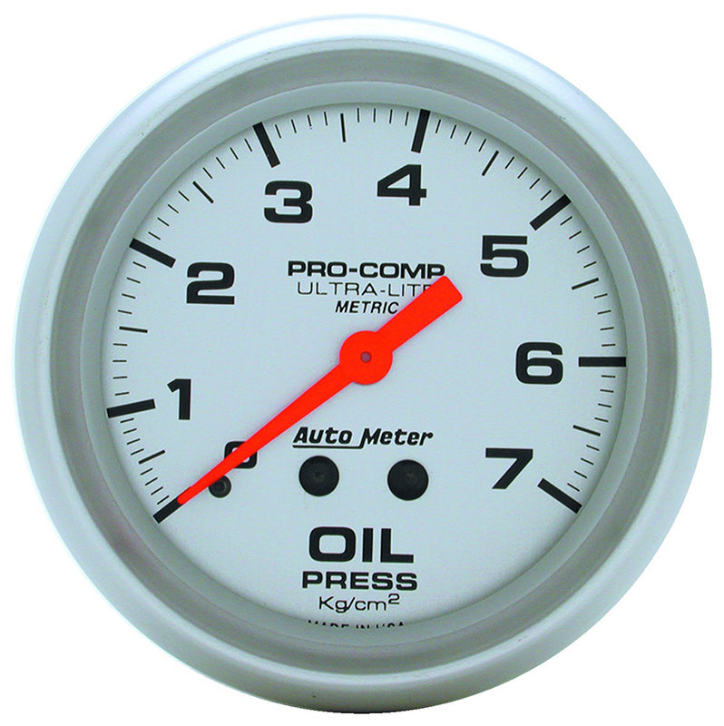 AutoMeter AU4421-J Ultra-Lite Oil Pressure Gauge 2-5/8" Full Sweep Mech 0-7 Kg/Cm2