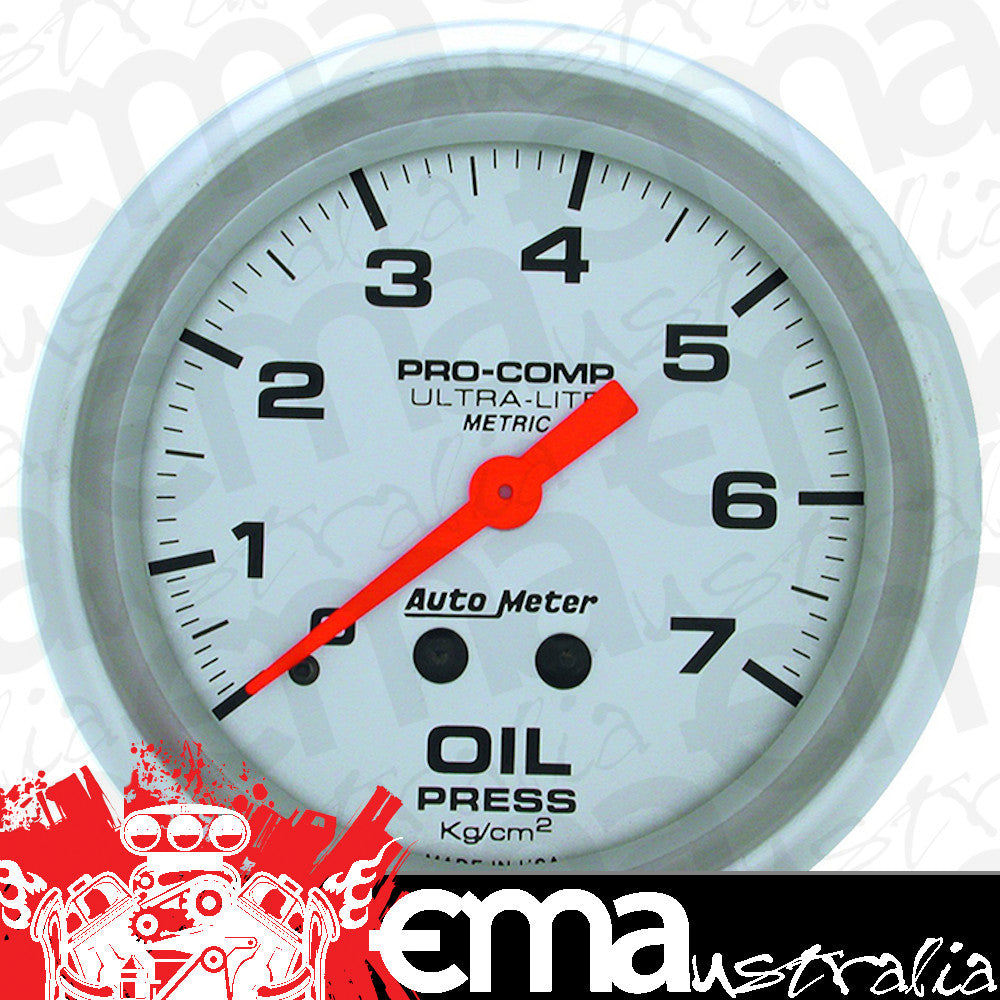 AutoMeter AU4421-J Ultra-Lite Oil Pressure Gauge 2-5/8" Full Sweep Mech 0-7 Kg/Cm2