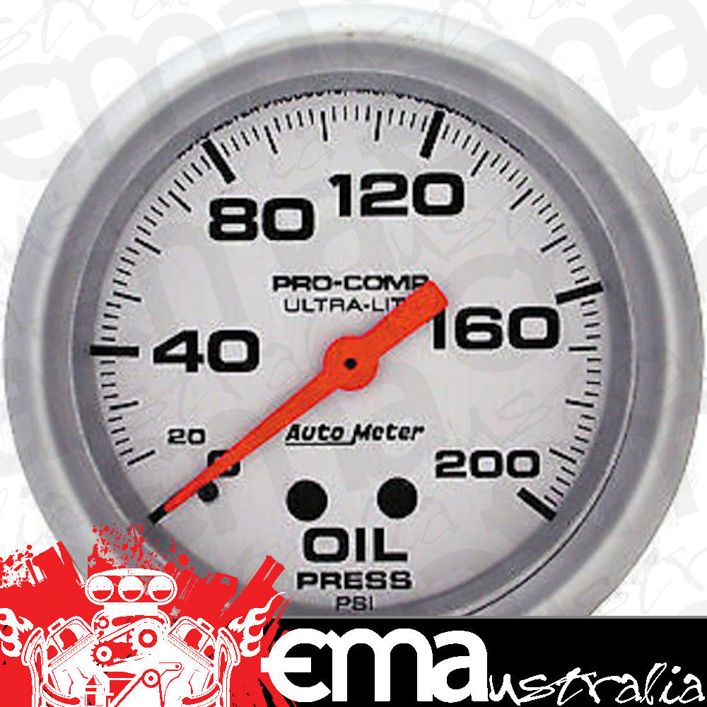 AutoMeter AU4422 Ultra-Lite 2-5/8" Mech Oil Pressure Gauge 0-200PSI