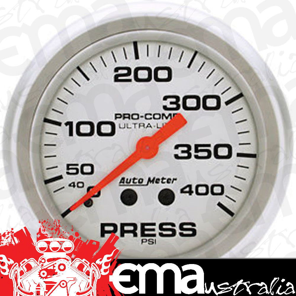 AutoMeter AU4424 Pro-Comp Ultra-Lite 2-5/8" Mech Pressure Gauge 0-400 PSI