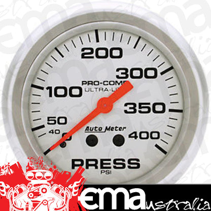 AutoMeter 4424 2-5/8" PRESSURE, 0-400 PSI, ULTRA-LITE