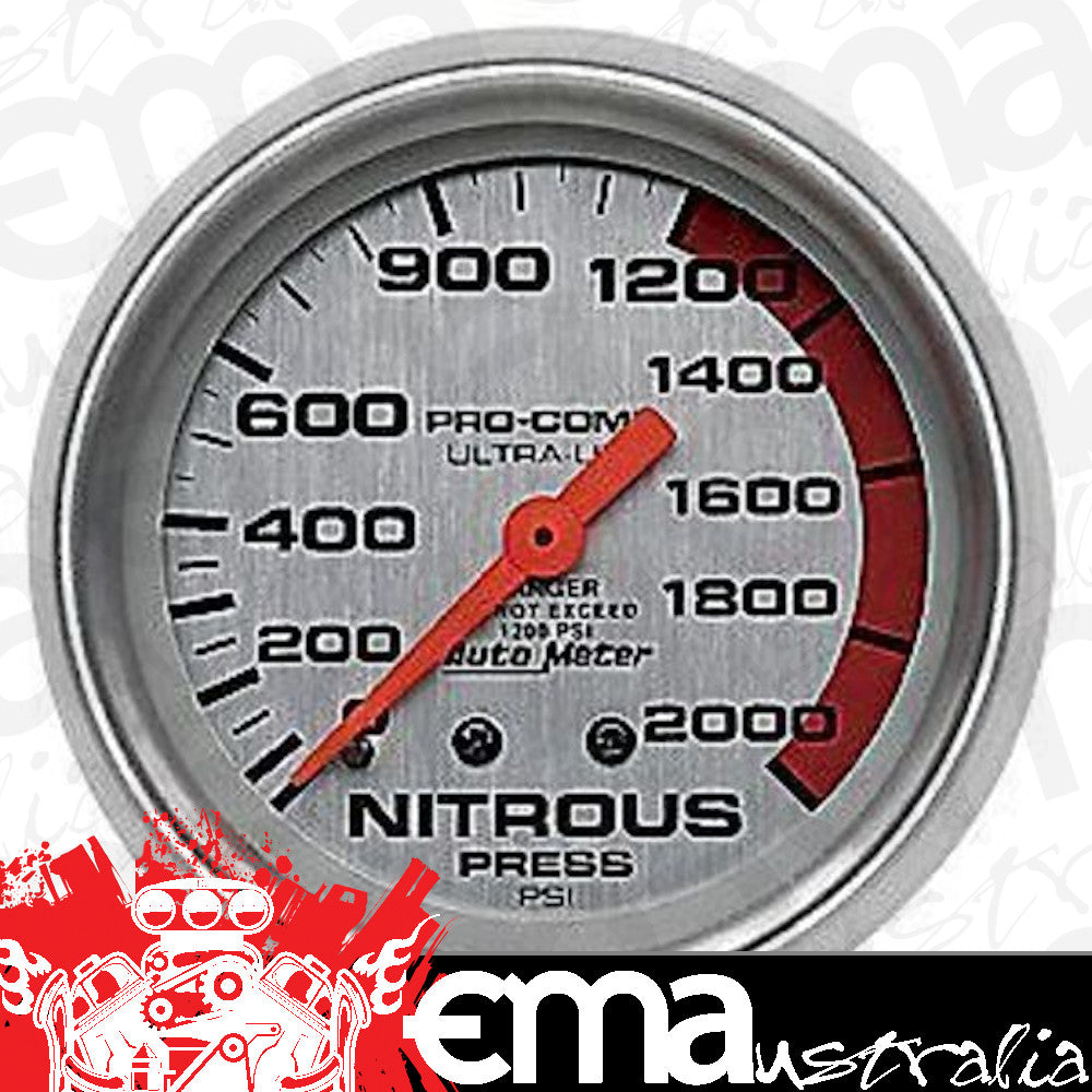 AutoMeter AU4428 Ultr Lite 2-5/8" Mech Nitrous Pressure Gauge 0-2000 PSI