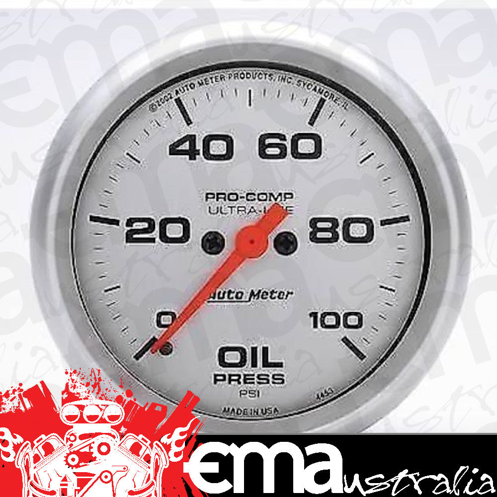 AutoMeter AU4453 Ultra-Lite 2-5/8" Elec Oil Pressure Gauge 0-100PSI