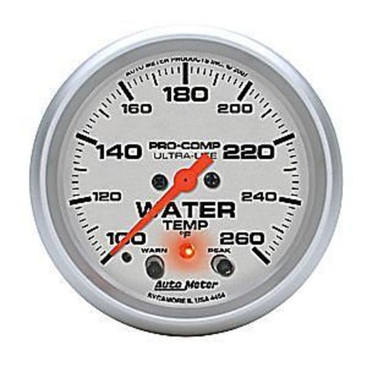 AutoMeter AU4454 Ultra-Lite 2-5/8" Elec Programmable Water Temp Gauge 100-260¶øF