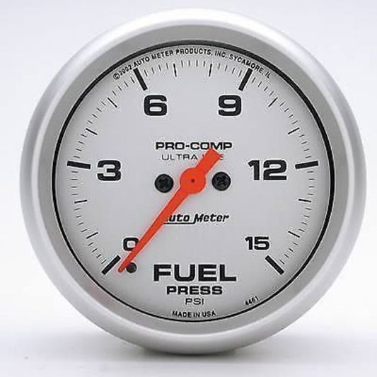 AutoMeter AU4461 Ultra-Lite 2-5/8" Elec Fuel Pressure Gauge 0-15 PSI