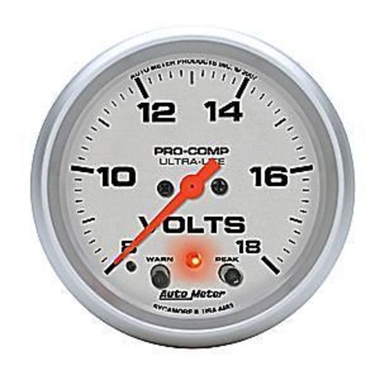 AutoMeter AU4483 Ultra-Lite 2-5/8" Elec Programmable Voltmeter Gauge 8-18V