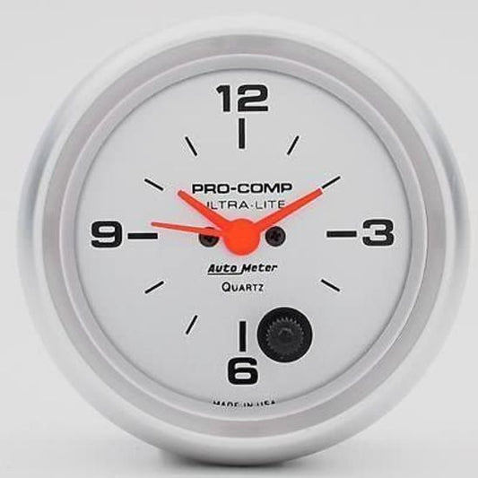 AutoMeter AU4485 Ultra-Lite 2-5/8" Elecal Clock Gauge