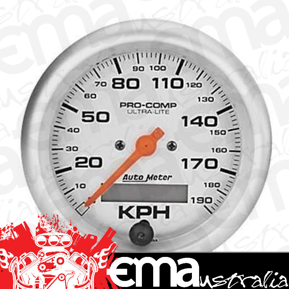 AutoMeter 4487-M GAUGE, SPEEDOMETER, 3 3/8", 190KM/H, ELEC. PROG. W/ LCD ODO, ULTRA-LITE