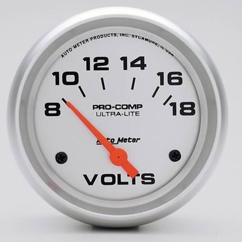 AutoMeter AU4491 Ultra-Lite Voltmeter Gauge 2-5/8" 8-18 Volt