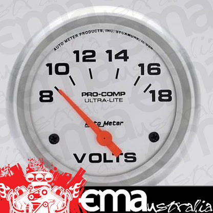 AutoMeter 4491 2-5/8" VOLTMETER, 8-18V, ULTRA-LITE