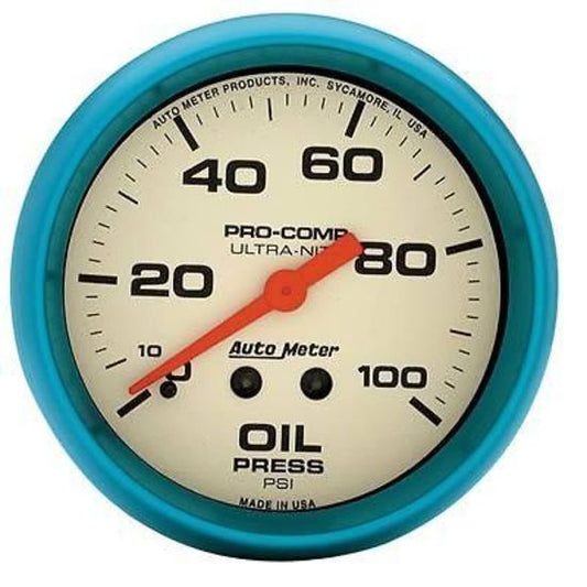AutoMeter AU4521 Ultra-Nite 2-5/8" Mech Oil Pressure Gauge 0-100 PSI