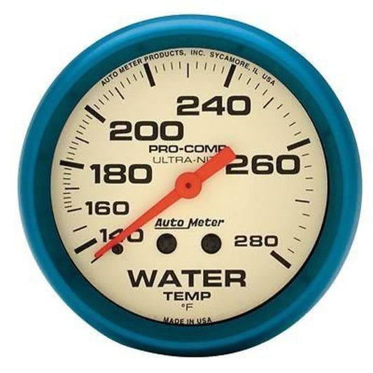 AutoMeter AU4531 Ultra-Nite 2-5/8" Mech Water Temperature Gauge 140-280F
