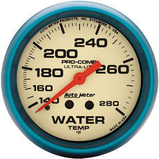 AutoMeter AU4535 Ultra-Nite 2-5/8" Mech Water Temperature Gauge 140-280¶øF