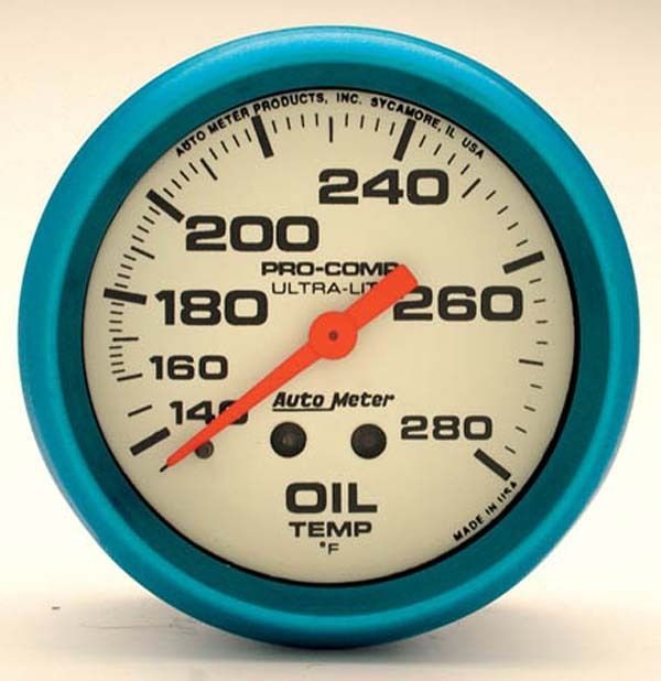 AutoMeter AU4541 Ultra-Nite 2-5/8" Mech Oil Temperature Gauge 140-280¶øF