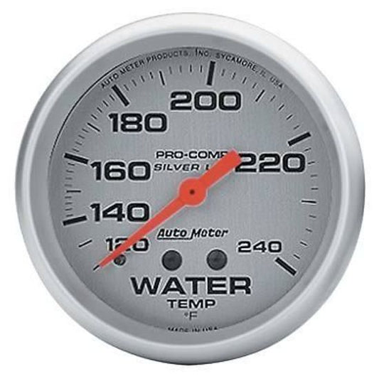 AutoMeter AU4632 Pro-Comp Silver 2-5/8" Mech Water Temperature Gauge 120-240¶øF
