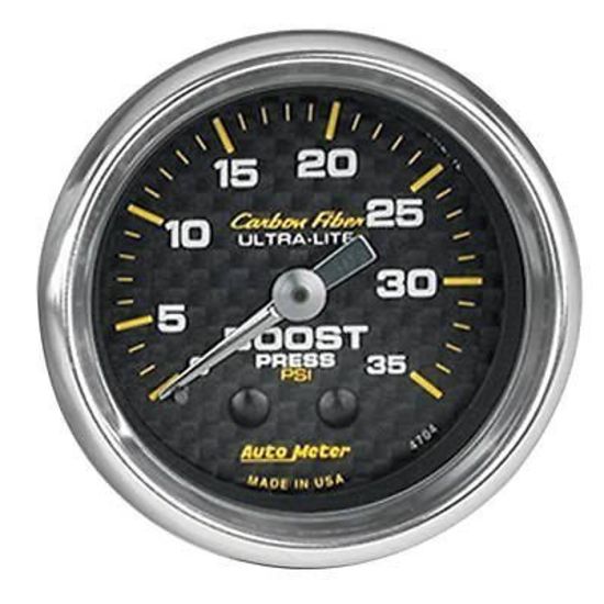 AutoMeter AU4704 Carbon Fiber 2-1/16" Mech Boost Pressure Gauge 0-35 PSI