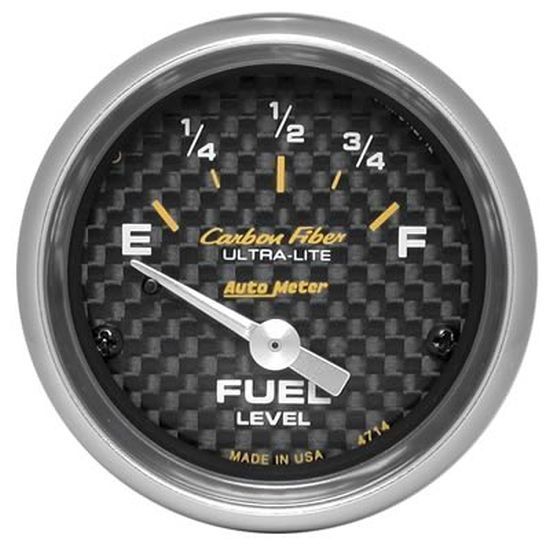 AutoMeter AU4714 Carbon Fiber 2-1/6" Elec Fuel Level Gauge Gm 0-90 OHMS