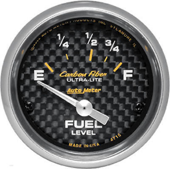 AutoMeter AU4715 Carbon Fiber Ultra-Lite 2-1/16" Elec Fuel Level Gauge 73-10OHMS