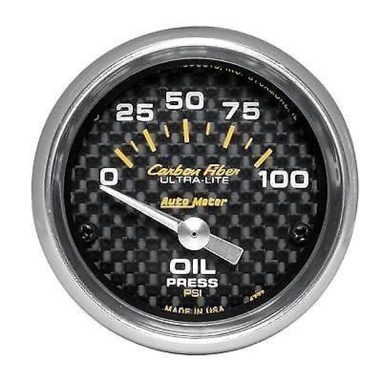 AutoMeter 4727 2-1/16" OIL PRESSURE, 0-100 PSI, CARBON FIBER