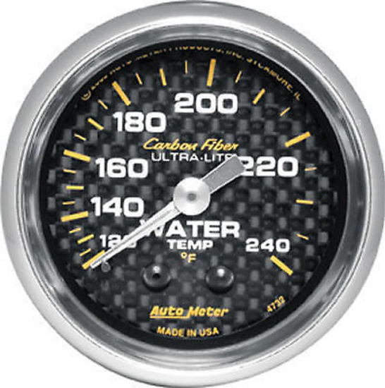 AutoMeter AU4732 Carbon Fiber 2-1/16" Mech Water Temperature Gauge 120-240¶øF