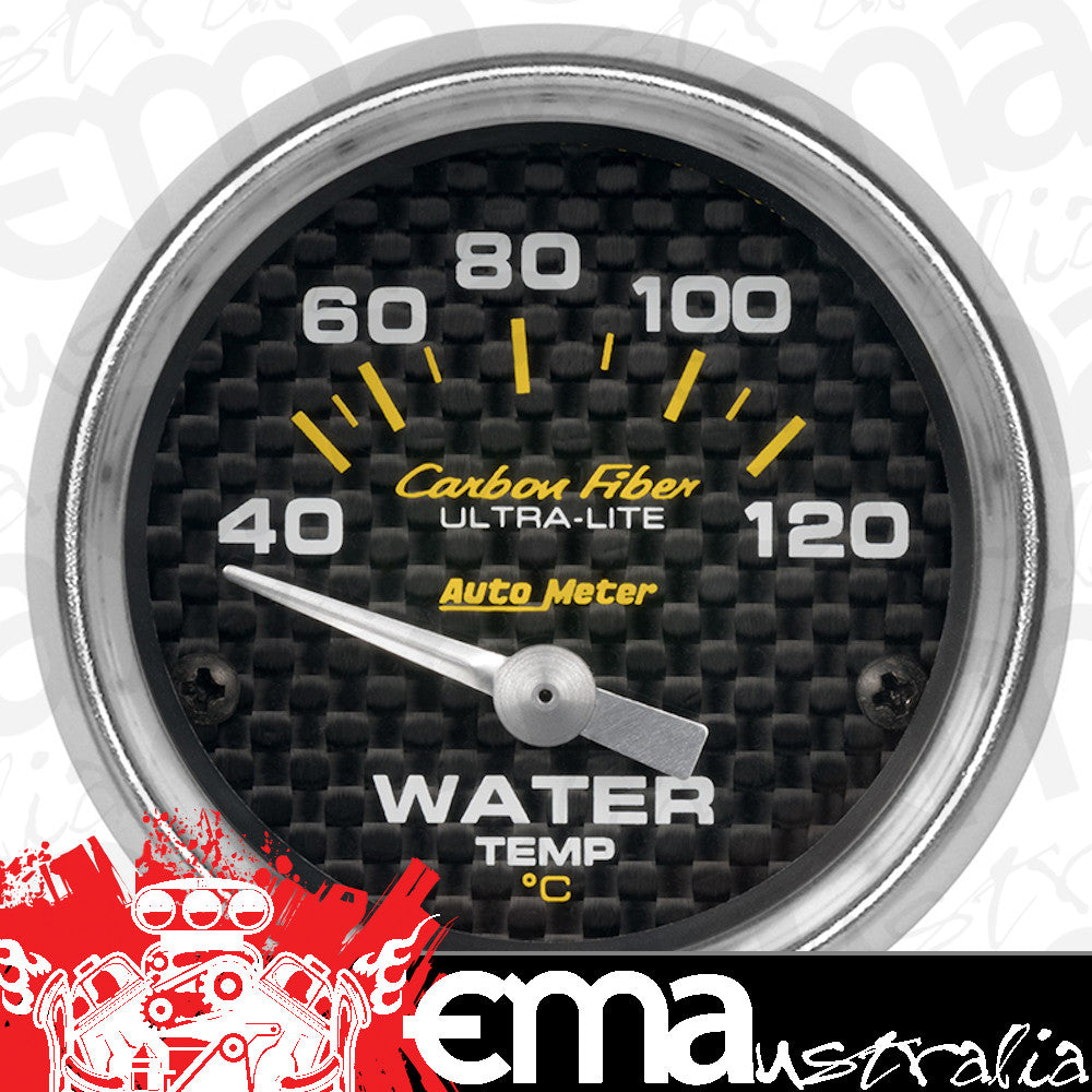 AutoMeter 4737-M GAUGE, WATER TEMP, 2 1/16", 40-120?C, ELECTRIC, CARBON FIBER