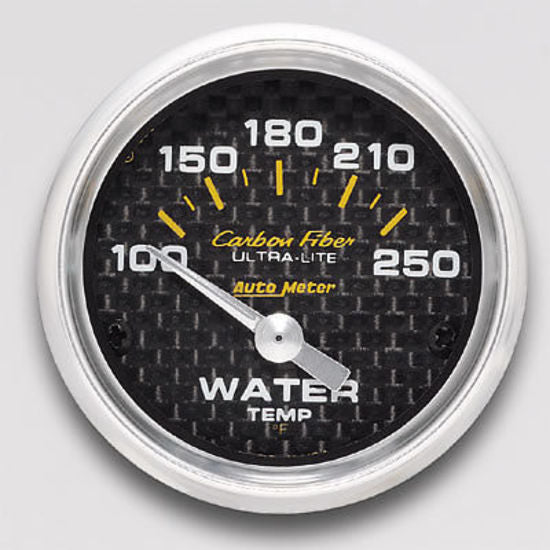 AutoMeter AU4737 Carbon Fiber Elec Water Temp Gauge 2-1/6" 100-250¶øF