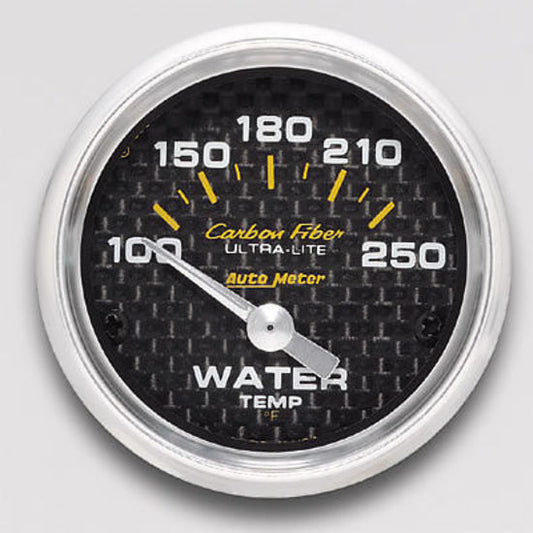 AutoMeter AU4737 Carbon Fiber Elec Water Temp Gauge 2-1/6" 100-250¶øF