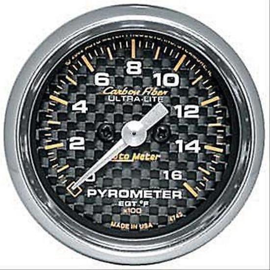 AutoMeter AU4744 Carbon Fiber 2-1/16" Elecal Pyrometer 0-1600¶øF