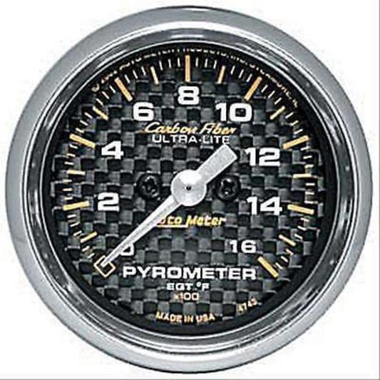 AutoMeter AU4744 Carbon Fiber 2-1/16" Elecal Pyrometer 0-1600¶øF