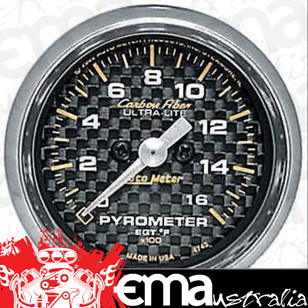 AutoMeter AU4744 Carbon Fiber 2-1/16" Elecal Pyrometer 0-1600¶øF