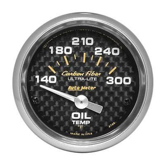 AutoMeter AU4748 Carbon Fiber Oil Temp Gauge 2-1/6" 140-300