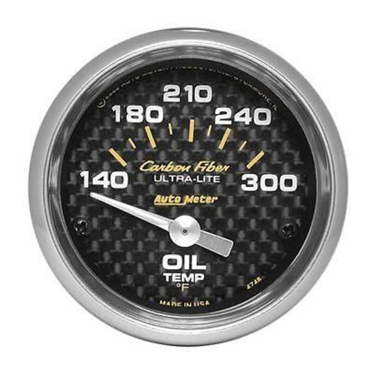 AutoMeter AU4748 Carbon Fiber Oil Temp Gauge 2-1/6" 140-300