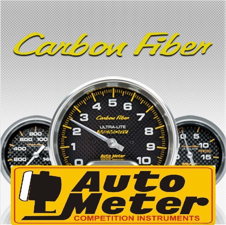 AutoMeter AU4780-M Carbon Fiber 3-3/8" Elec In-Dash GPS Speedometer 0-225 KPH