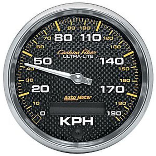 AutoMeter AU4787-M Carbon Fiber 3-3/8" Elec In-Dash Speedometer 0-190 Km/H