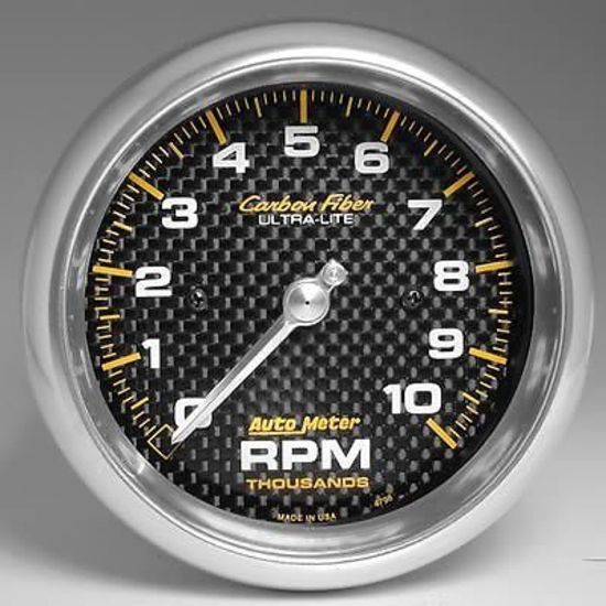 AutoMeter AU4798 Carbon Fiber 3-3/8" Elec In-Dash Tachometer 0-10000 RPM