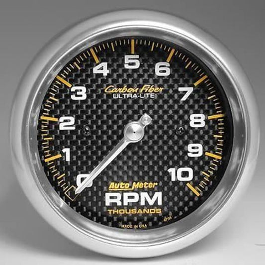 AutoMeter AU4798 Carbon Fiber 3-3/8" Elec In-Dash Tachometer 0-10000 RPM