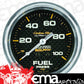 AutoMeter AU4812 Carbon Fiber Fuel Pressure Gauge 2-5/8" Full Sweep Mech 0-100 PSI