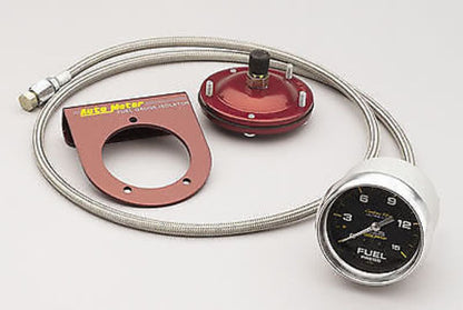 AutoMeter 4813 2-5/8" FUEL PRESSURE W/ ISOLATOR, 0-15 PSI, CARBON FIBER