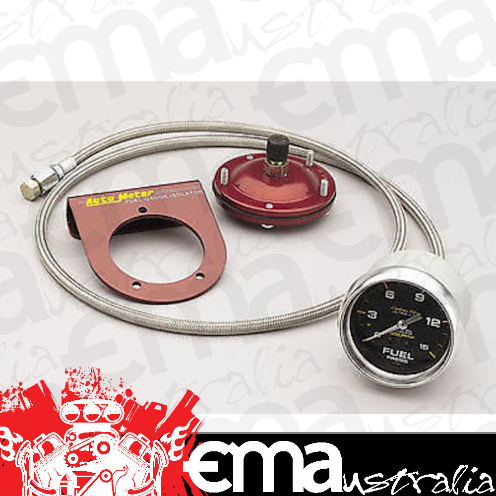 AutoMeter AU4813 Carbon Fiber 2-5/8" Mech Fuel Pressure Gauge 0-15 PSI with Isolator