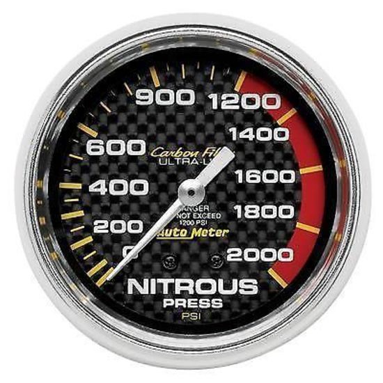 AutoMeter AU4828 Carbon Fiber 2-5/8" Mech. Nitrous Pressure Gauge 0-2000 PSI