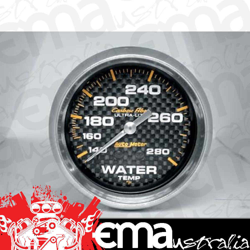 AutoMeter AU4831 Carbon Fiber 2-5/8" Mech Water Temperature Gauge 140-280F